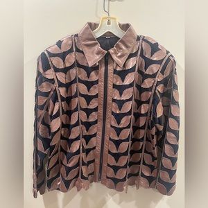 Gold/Copper Leather (Pleather?) and Mesh XL Jacket